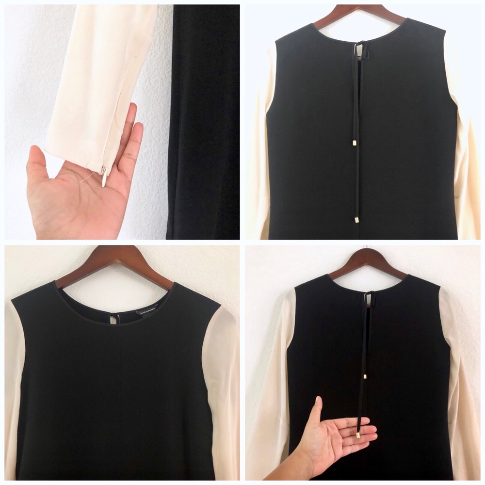 Club Monaco Contrast Sheath Dress Black Nude - Picture 7 of 8